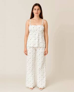 Calça Off White WideLeg Floral